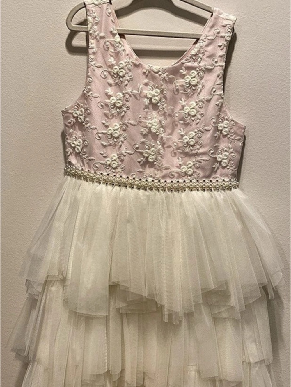 American Princess Girls Size 8 Floral Tulle Dress Like New